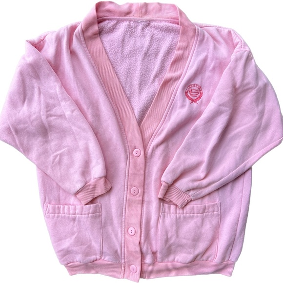 vintage pink lifestyle cardigan , medium - large - Picture 4 of 6